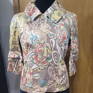 Lafayette 148 New York Multicolor Floral Blazer